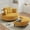 Corduroy|Yellow, variant on Aukfa 51" Oversized Accent Chair with Half-moon Storage Ottoman for Living Room, Corduroy, Gray