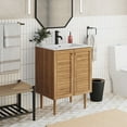 thumbnail image 6 of Bron 24" Freestanding Bathroom Vanity in Golden Oak with Sink Top, 6 of 13