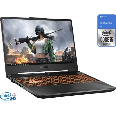 ASUS TUF Gaming Notebook, 15.6" FHD Display, Intel Core i5-10300H Upto 4.5GHz, 16GB RAM, 512GB NVMe SSD, NVIDIA GeForce GTX 1650 Ti, HDMI, DisplayPort via USB-C, Wi-Fi, Bluetooth, Windows 10 Pro