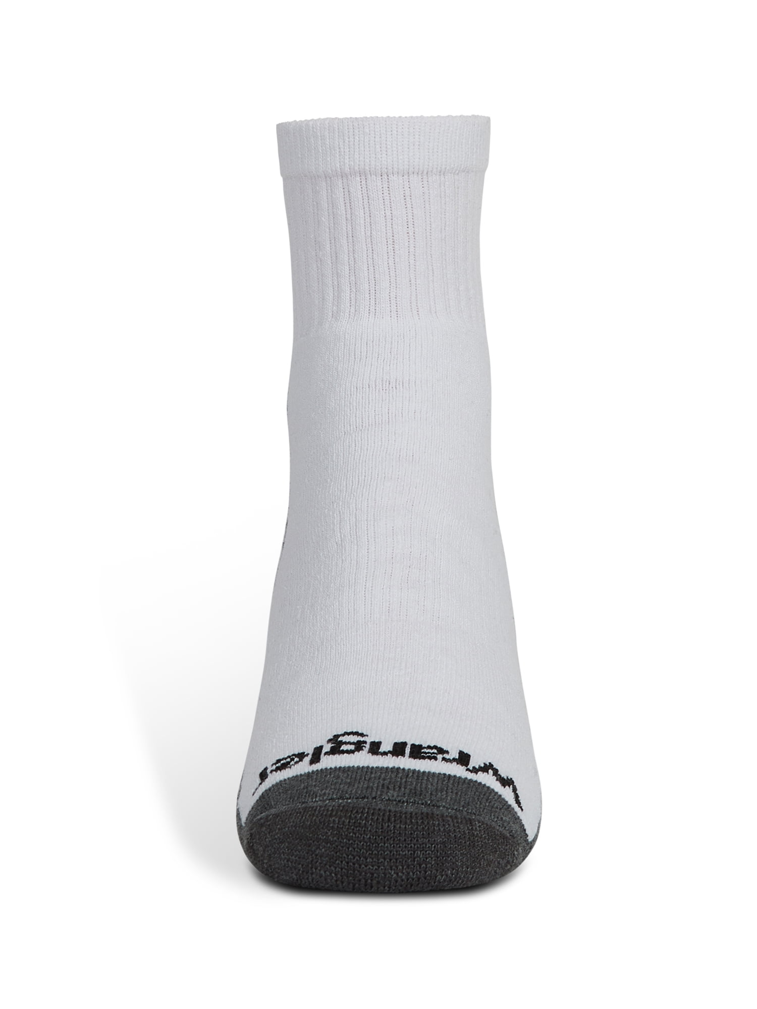 Wrangler Essential Cool Comfort Men’s Quarter Socks, Full-Cushion Crew Socks, 6-12, White, 12-Pack