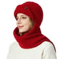 thumbnail image 2 of Fgnfyis Winter Knitted Hat and Scarf Set for Men Women Outdoor Thermal Warm Accessories Red M, 2 of 4