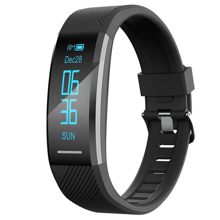 Touch Heart Rate Watch AGPTEK Fitness Tracker,Sports Activity Tracker Watch with Heart Rate Monitor,OLED Touch Screen, IP67 Waterproof, Black ()