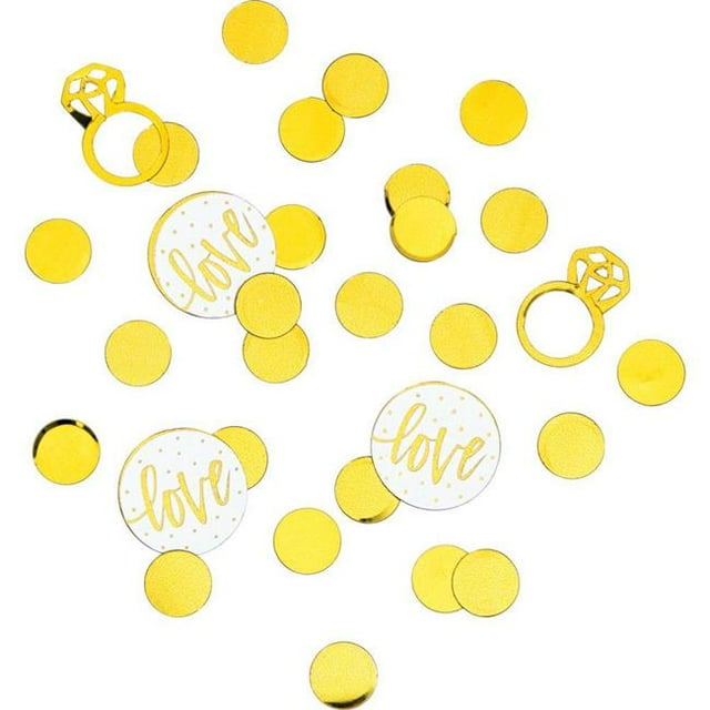 Creative Converting 351592 Wedding Confetti, White & Gold