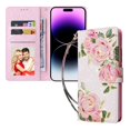 thumbnail image 1 of Compatible With Iphone 14 Pro Max Case Retro Gilded Flower Pu Leather Rfid Blocking Wallet Cover, 1 of 3