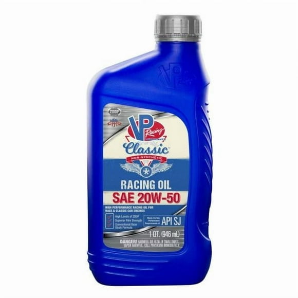 VP Racing Huile 2691 Classique; SAE 20W-50; Non Synthétique; Bouteille de 1 Quart; Simple
