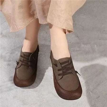 

HIBRO Ladies Shoes Casual Fashion Flat Heel Round Head Single Shoes Loafers Shoes Shoes Casual Shoes