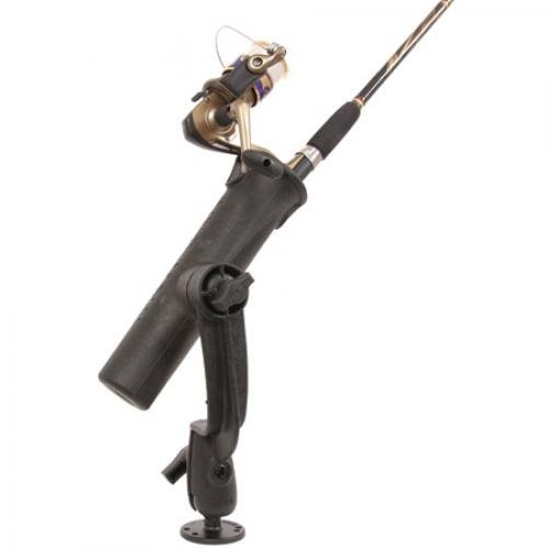 Tube Fishing Rod Holder with Revolution Ratchet and Base