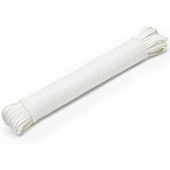 Rotary Washing Line Replacement Line - 46m (150 Feet) Long White PVC Clothes Lines for Outside - Strong Replacement Outdoor Washing Line Rope for Rotary - Adjustable to Rotary Aire