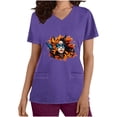 thumbnail image 2 of lcziwo Mardi Gras Scrub Tops for Women 2025 Nursing Uniforms Scrubs with Side Pockets Summer Casual Short Sleeve V Neck Tshirts Dark Blue XXL 90% off Clearance Sale, 2 of 6
