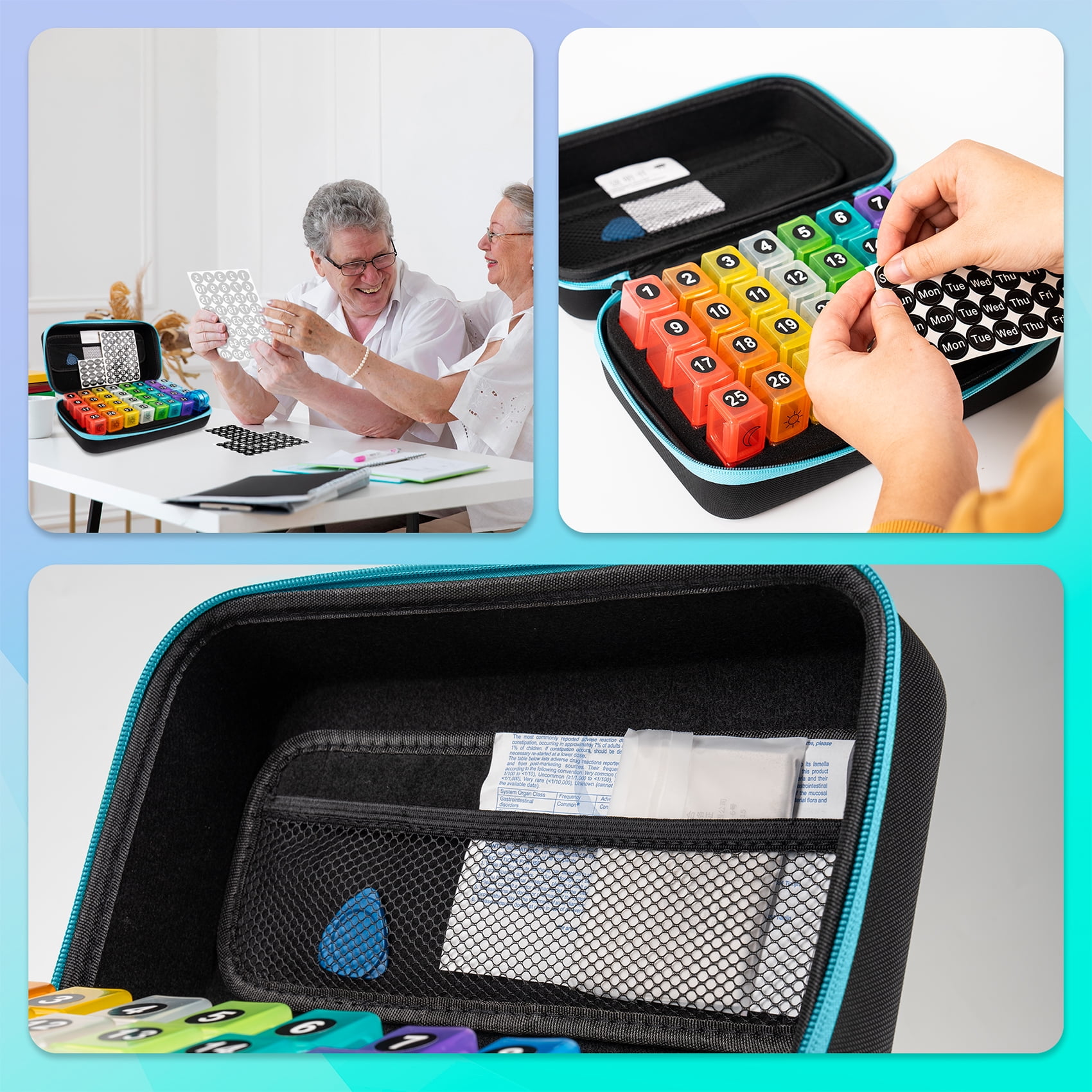 BEFUNZL Monthly Pill Organizer 2 Times a Day, Medicine Organizer Box with Pill Cutter 31 Days Pill Holder