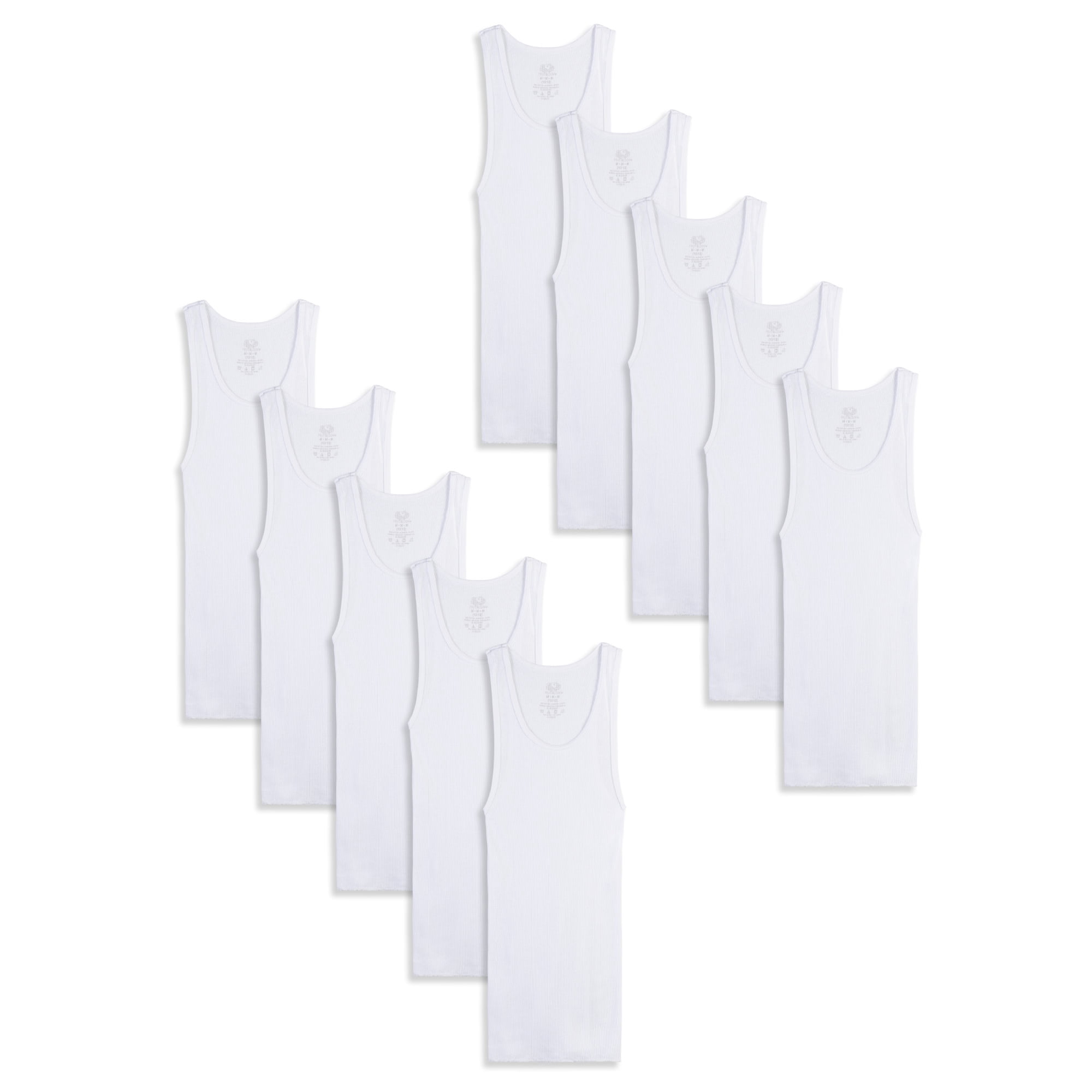 Fruit of the Loom Boys' EverSoft Tank Top Undershirts, 10 Pack, Sizes XS-XL
