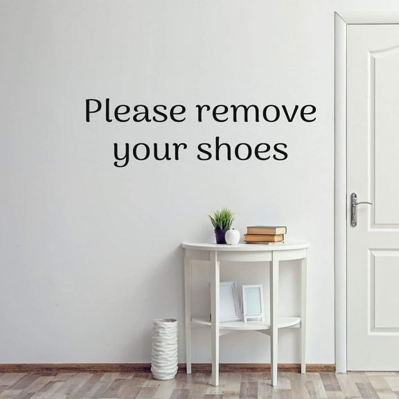 VWAQ Please Remove Your Shoes Wall Decal Entryway Decor Mudroom Decoration