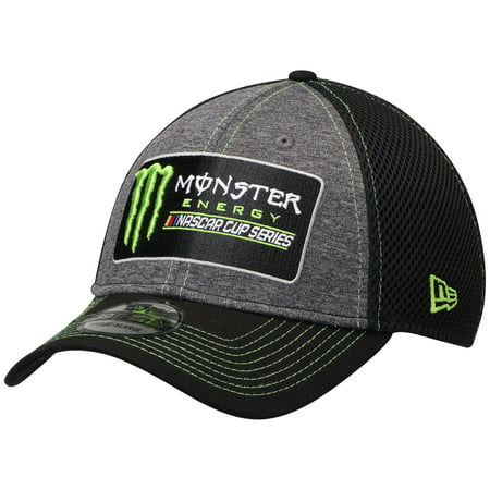 NASCAR New Era Monster Energy Black Neo Sponsor 39THIRTY Flex Hat - Graphite/Black