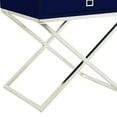 thumbnail image 6 of Jakob Navy Side Table - Square Lacquer-Finish Chrome, X-Metal Leg,, 6 of 8