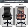 thumbnail image 4 of POLERO American Flag Cross Dove Corrosion Proof One Piece Office Rolling Chair Cover, Breathable Elastic Cloth Office Chair Protector for Home, 4 of 7