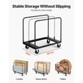 thumbnail image 3 of VEVOR Drywall Cart Dolly, 1800 lbs Load Capacity, Steel Panel Truck Cart with 5 inch Swivel Casters, Lumber Drywall Dolly with with Tie-Down Strap & 3 Side Handrails for Factory, Warehouse, Garage, B, 3 of 9
