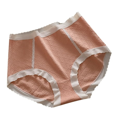 cfhntfmh Plus Size Panties for Women Soft High Waisted Full Coverage Briefs Breathable Color Block Seamless Underwear