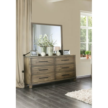 Furniture Of America Miranda Rustic Light Oak Dresser And Mirror Set Furniture Of America Miranda Rustic Light Oak Dresser And Mirror Set