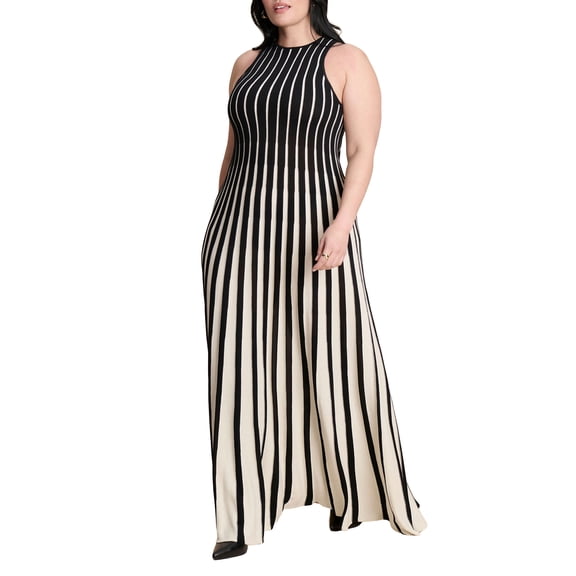 ELOQUII Women's Plus Size Two Tone Sweater Dress