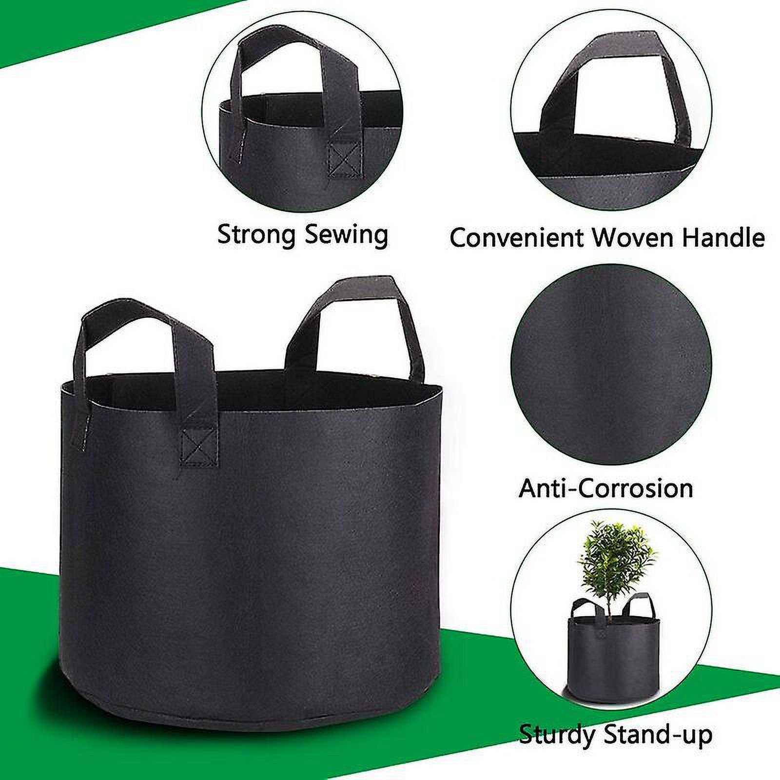 Lot De 4 Sacs De Plantation En Tissu 3 Litres + 4 étiquettes PVC - Tissu Non Tissé Respirant - Réutilisables, écologiques - 11
