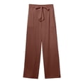 thumbnail image 5 of RUTAYY Women's Pants Casual Solid Color Elastic Waistband with Drawstring Side Pocket Comfortable Everyday Wear Chic Holiday Trousers, 5 of 6