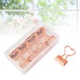 thumbnail image 4 of Miangastore 12Pcs Metal Binder Clips with Heart Shaped Handle Invoice Bill Clip Decorative Paper Clips Notes Letter Paper Clip for Office Home School(Rose Gold), 4 of 8