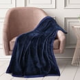 thumbnail image 2 of Manta de Franela Polar PiccoCasa Manta para Sofá Reversible 130 x 150 cm Blu Navy, 2 of 9