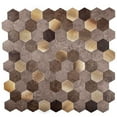 thumbnail image 2 of 10 pack Hexagon Gold Beige 11.25 in. x 11.25 in. Honed Metal Peel and Stick Tile for Kitchen and Bathroom (8.79 sq. ft./Case), 2 of 4