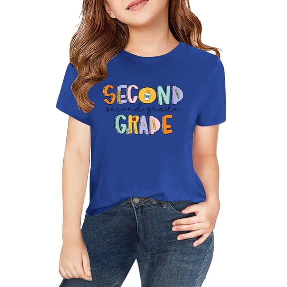 LWNYDPLSD Toddler Tshirt Yellow Shirts Graphic T Shirt Girls Undershirt Baby Clothes Girl Teen Girl Clothes Teenage Girl Dance Clothes, Blue 3-4 Years