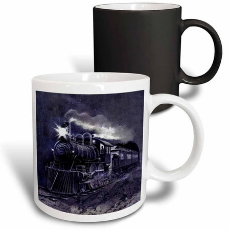 

3dRose Train in the Night vintage travel art Magic Transforming Mug 11oz