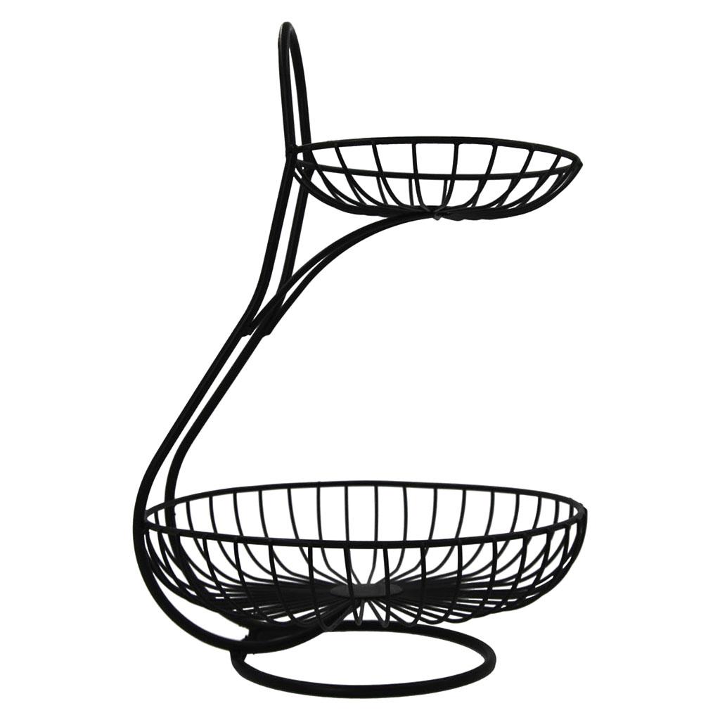 Iron Wire 2Tier Fruit Basket Decorative Fruit Holder Baskets for
