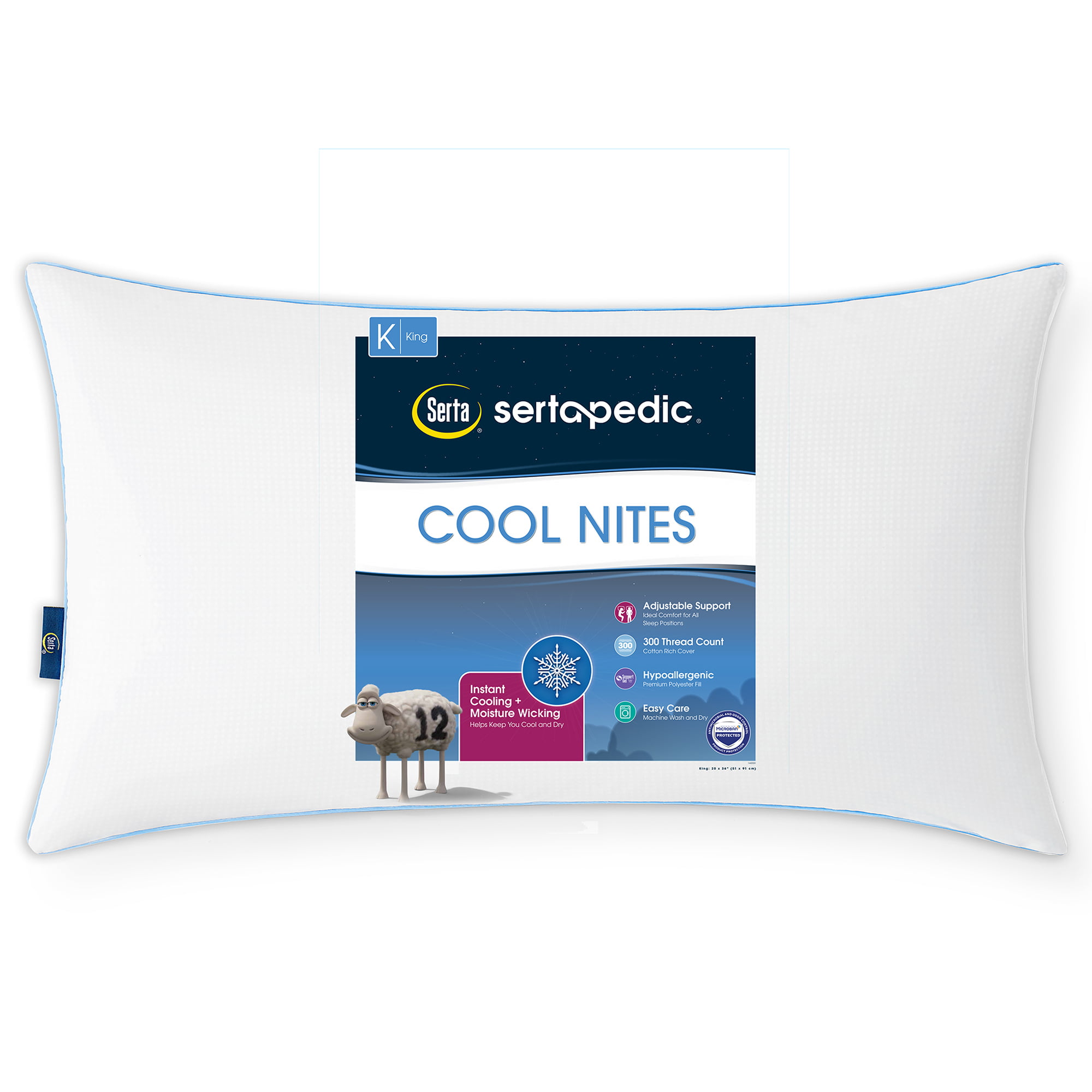 Sertapedic Cool Nites Bed Pillow, King