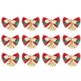 thumbnail image 3 of 1-12PCS Christmas Bows with Bells Mini Christmas Bowknot DIY Craft Gift Ornaments Xmas Tree Hanging Decor New Year Home Decor, 3 of 5