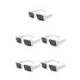 thumbnail image 1 of kurtrusly Rectangular Lightweight Frame Protection For Fashionable Look PC Materials Eyeglasses Solid white frame 5Set, 1 of 6