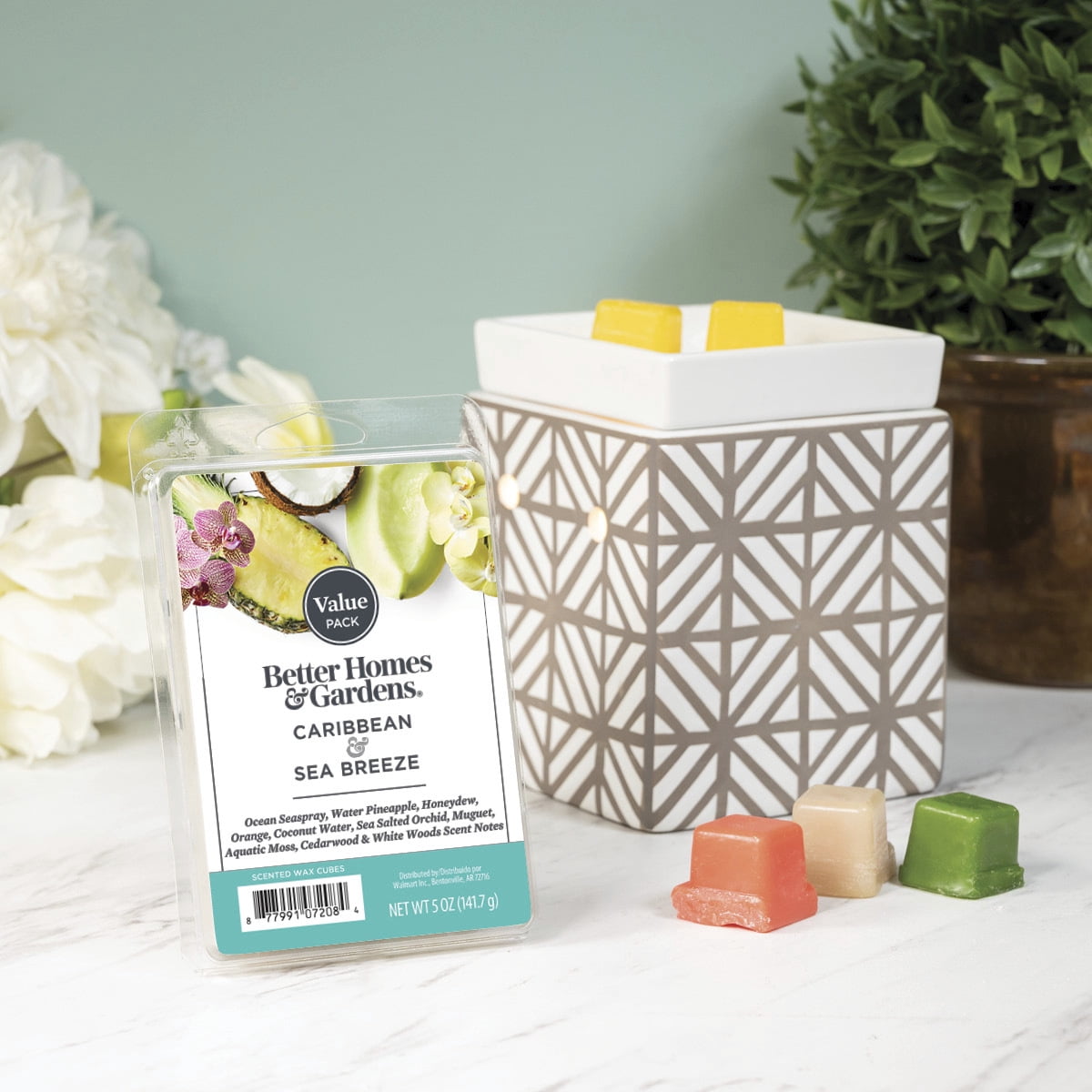 Caribbean Sea Breeze Scented Wax Melts, Better Homes & Gardens, 5 oz (Value Size)