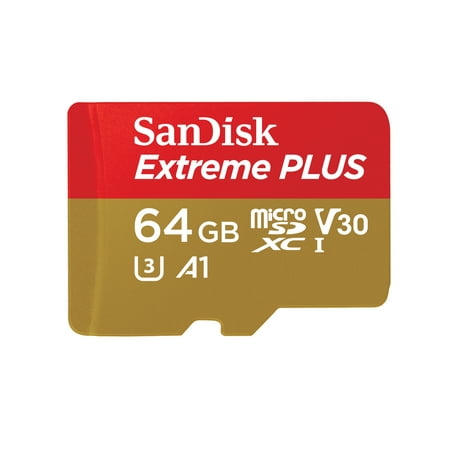SanDisk Extreme PLUS UHS-1 64GB microSD Card, Class 10