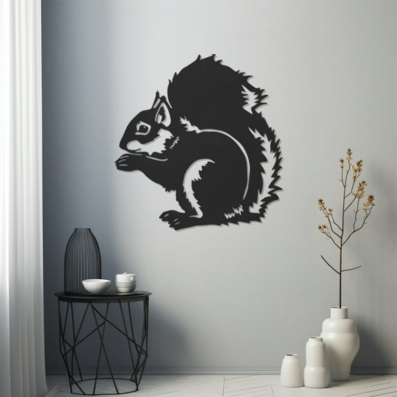 LaModaHome Exclusive Squirrel Silhouette Metal Wal Art – Durable & Artistic Metal Wall Art for Home and Office Decor, Perfect for Any Interior Design Aesthetic