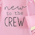 thumbnail image 4 of CAUYDY Newborn Clothes Baby Girl Fall Winter Outfits Long Sleeve Romper Pants Warm Hat Bow Headband 4-Pieces Set for Preemie Infant 0 3 6 Months Layette Set (Sizes 3-6 Months,Pink), 4 of 7