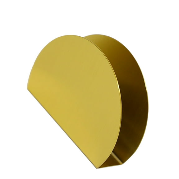 Vertical Semicircle Paper Tissue Dispenser Stainless Steel Serviette Stand Napkin Holder for Home Restaurant (Golden)