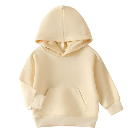 

WOYY Newborn Boy s Basic Solid Hoodie Unisex Hooded Pullover Fall Winter Casual Sports Sweatshirt