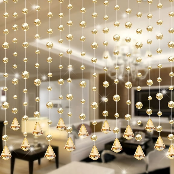 AUQ Crystal Beaded Curtain Curtains for Living Room Luxury Beads Door String Tassel Curtain Wedding Divider Panel Room Decor Home Decor Luxury Curtains for Living Room