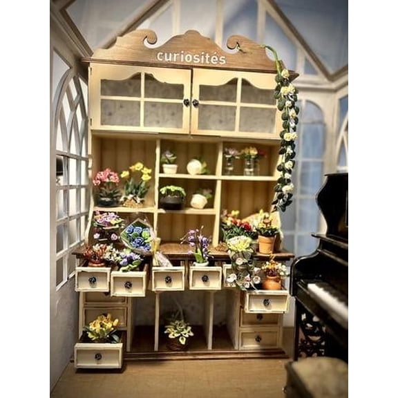 1/12 Scale Dollhouse Miniatures Furniture Vintage Cabinet Unfinished Handmade