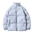 thumbnail image 1 of Gibobby Abrigos de invierno para hombre Abrigos informales de Color sólido para hombre, chaqueta con bolsillo y cremallera, abrigo cálido de manga larga(Azul,G), 1 of 5