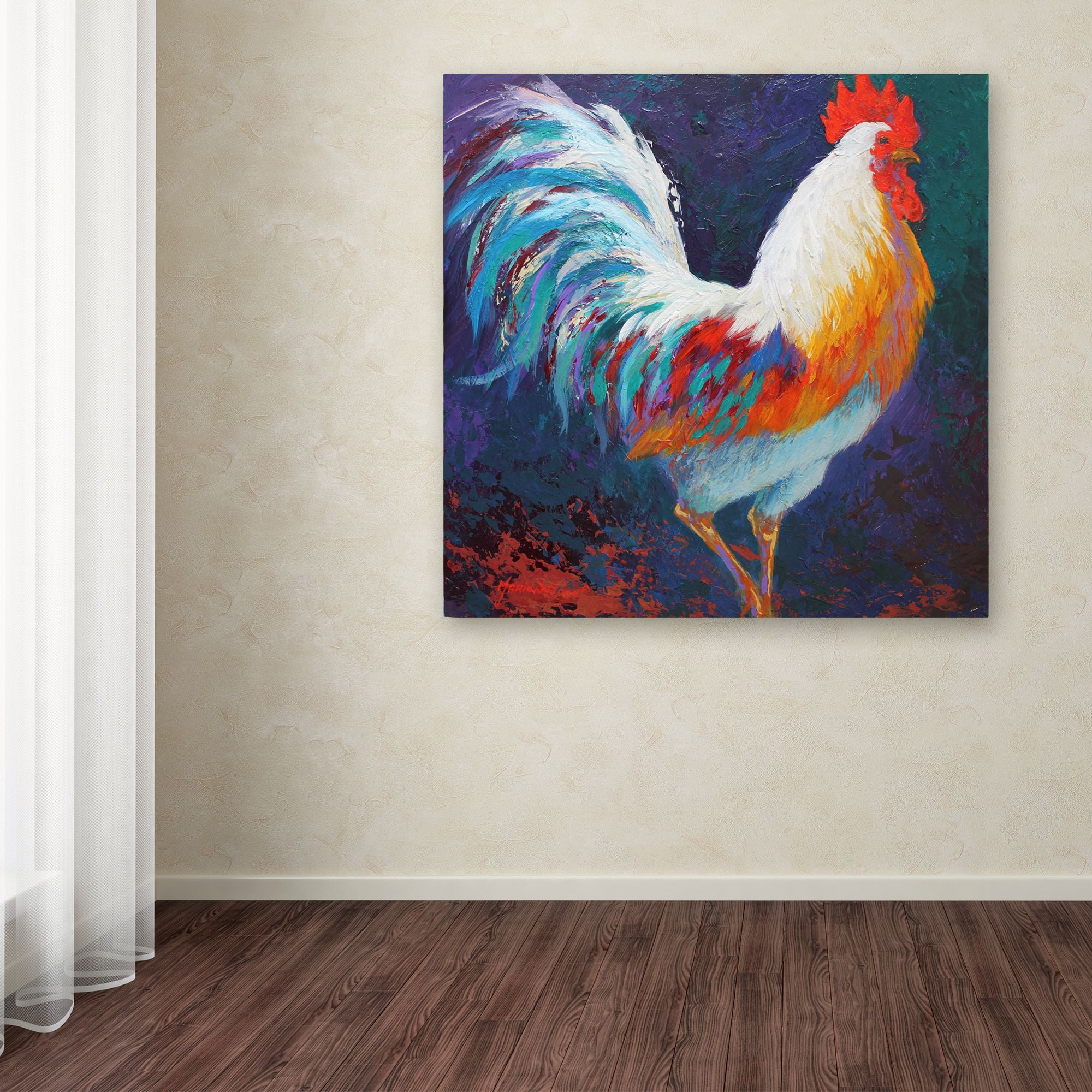 Trademark Fine Art 'Rooster' Canvas Art by Marion Rose