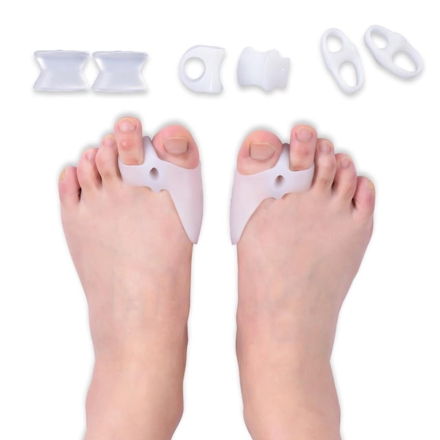 8 piezas Gel separador de dedos juanete férula Corrector dedo del pie Protector espaciador Hallux Valgus