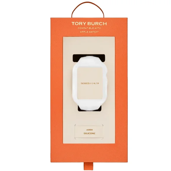 Tory Burch T Monogram TBS0117 White Silicone 41MM Apple Womens Watch Band