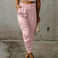 thumbnail image 2 of YYDGH Women's Joggers High Waisted Yoga Pants with Pockets Workout Athletic Loose Lounge Pants Pink XL, 2 of 6