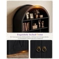 thumbnail image 5 of LAZZO 75” Arched Pantry Cabinet, Farmhouse Storage Cabinet with Built-In Power Strip, Anti-Tip Device and Open Shelves, Black, 5 of 8