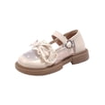 thumbnail image 2 of ITSAME Girls Platform Loafers, Mesh Breathable Adjustable Strap Cute Bow Kids Fashion School Uniform Dress Shoes Beige 8.5(Toddler), 2 of 9