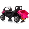 thumbnail image 5 of Joyracer 24V Ride Ons, Electric Ride On Dump Truck for Kids with Remote, Dump Bed, Music, Shovel, Bluetooth, Pink, 5 of 10